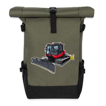 Pistenraupe rot - Rolltop Rucksack - Olive/Schwarz - Vorne