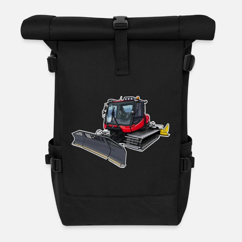 Pistenraupe rot - Rolltop Rucksack - Schwarz