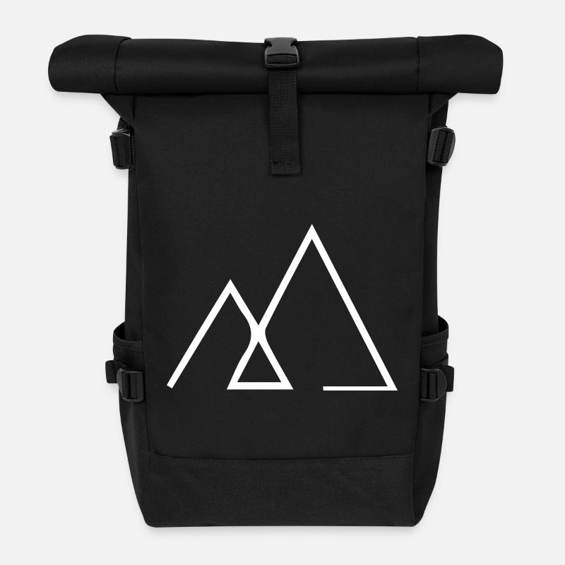 Symbole logo montagne - Sac à dos roll top - noir