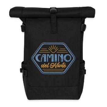 Camino del Norte Pilgrim's Stamp | Santiago - Roll Top Backpack - black - Front