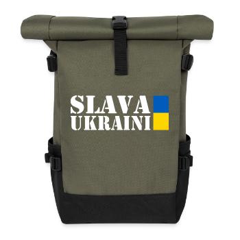 Slava ukraini - Rolltop Rucksack - Olive/Schwarz - Vorne