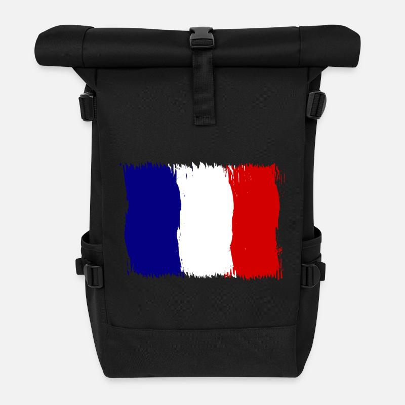 France, français - Sac à dos roll top - noir