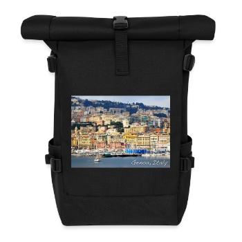 Genoa Italy – GENOA Italy Port - Roll Top Backpack - black - Front