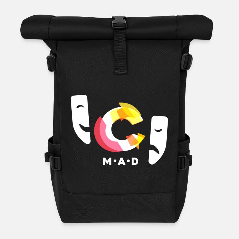 Chaos Music and Drama - Roll Top Backpack - black