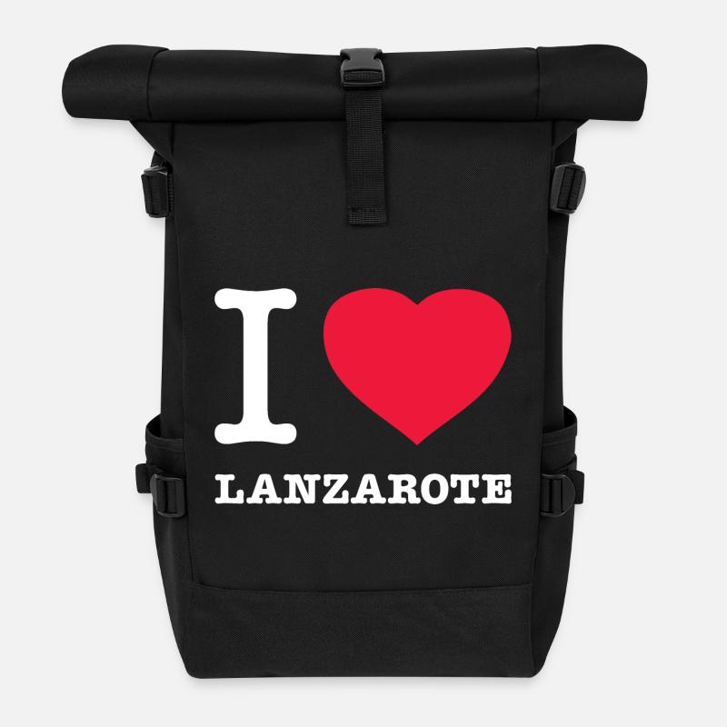 I LOVE LANZAROTE - Rolltop Rucksack - Schwarz