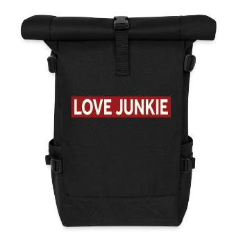 LOVE JUNKIE - Roll Top Backpack - black - Front