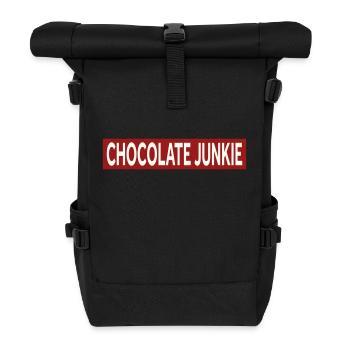 CHOCOLATE JUNKIE - Roll Top Backpack - black - Front