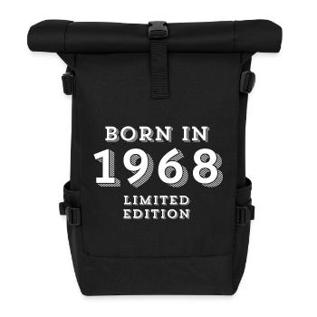 1968, 56 Jahre alt, Geburtsjahr - Rolltop Rucksack - Schwarz - Vorne