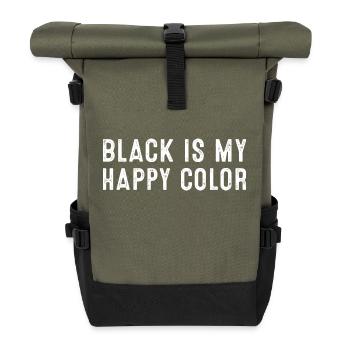 Le noir est ma couleur heureuse - Sac à dos roll top - olive/noir - Devant