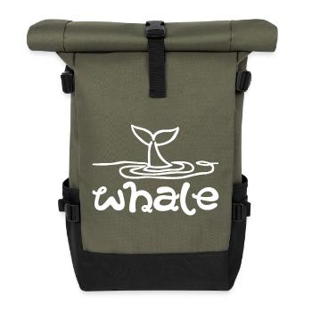 Der Schwanz des Wals (weiß) - Rolltop Rucksack - Olive/Schwarz - Vorne