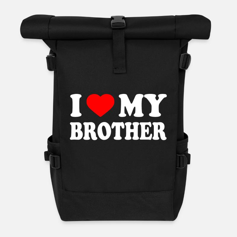i love my brother - Rolltop Rucksack - Schwarz