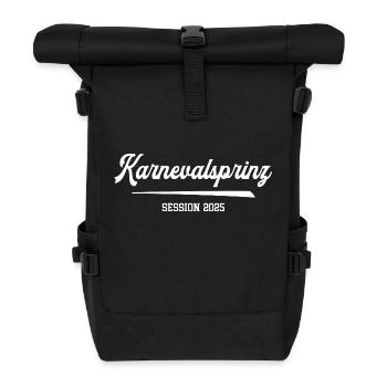 Karnevalsprinz Kostüm Karneval 2025 Kölle Fasching - Rolltop Rucksack - Schwarz - Vorne