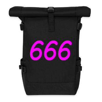 666 - Rolltop Rucksack - Schwarz - Vorne