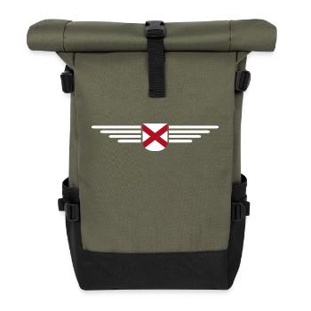Alabama Fan T-Shirt – USA-Style - Rolltop Rucksack - Olive/Schwarz - Vorne
