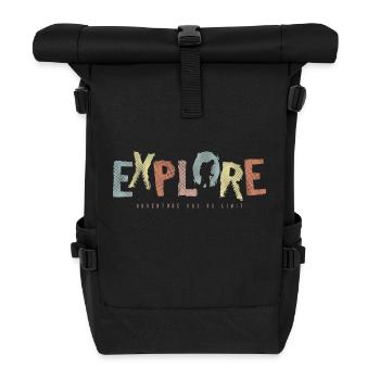 EXPLORE – adventure knows no boundaries - Roll Top Backpack - black - Front