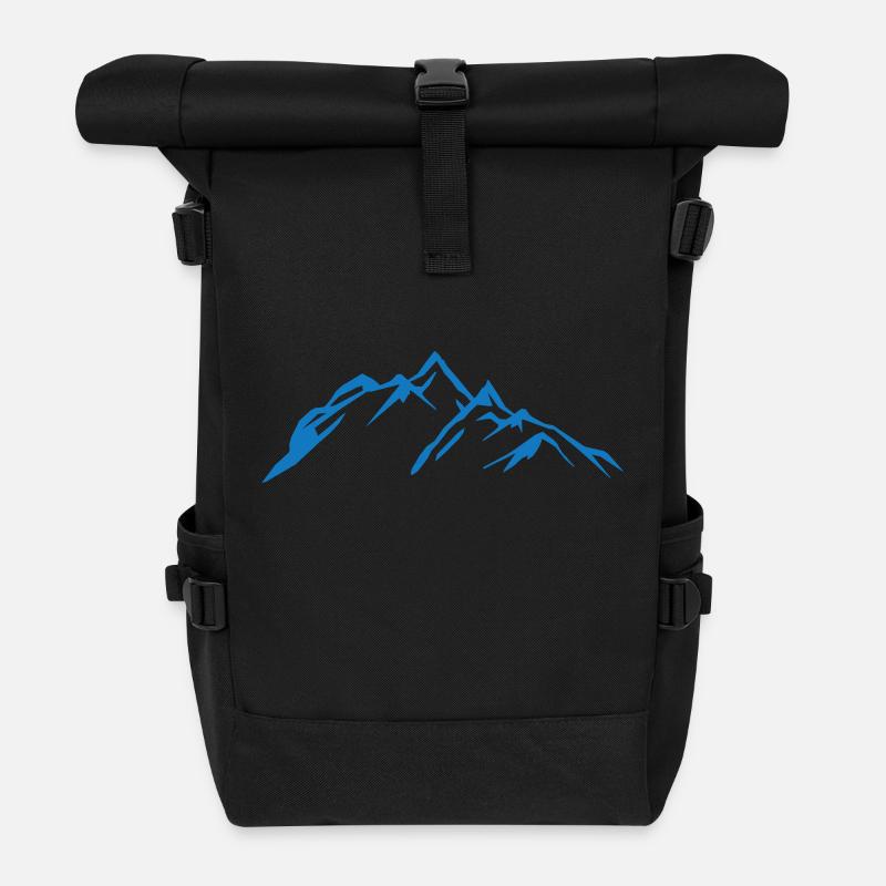 berge - Rolltop Rucksack - Schwarz