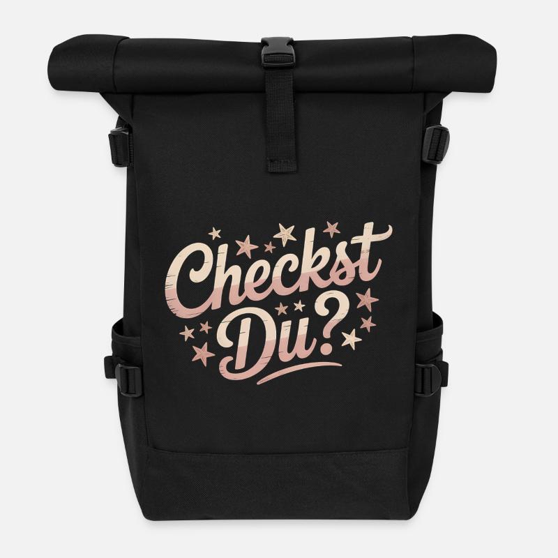 Checkst Du - Funny Memes - Rolltop Rucksack - Schwarz