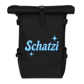 schatzi / Y2K design / blue - Roll Top Backpack - black - Front