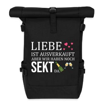 Liebe ist ausverkauft wir hätten noch Sekt da - Sac à dos roll top - noir - Devant