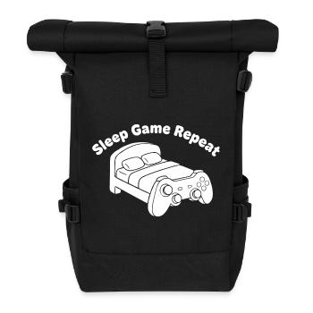 Conception de manette de lit de jeu - Sac à dos roll top - noir - Devant