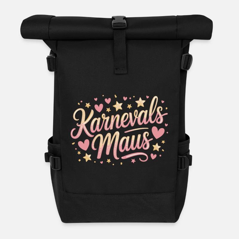 Karnevalsmaus Karneval Köln Kölner Karnevals Maus - Rolltop Rucksack - Schwarz