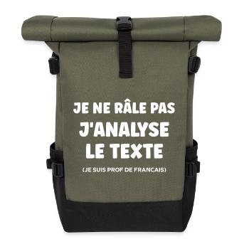 French teacher - Roll Top Backpack - olive/black - Front