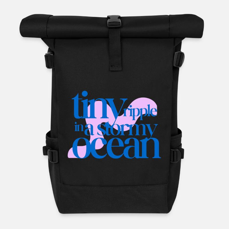 Tiny ripple in a stormy ocean (rosè background) - Rolltop Rucksack - Schwarz