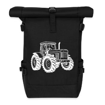 Traktor Symbol Bauer - Rolltop Rucksack - Schwarz - Vorne