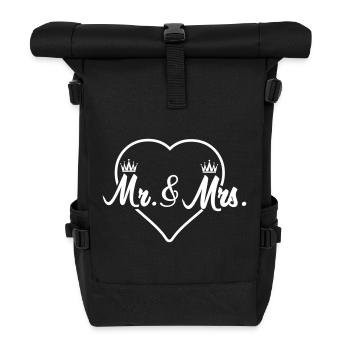 Mr & Mrs Herz - Rolltop Rucksack - Schwarz - Vorne