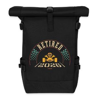 Im Ruhestand 2026 (Ruhestand / Ruhestand / 4C) - Rolltop Rucksack - Schwarz - Vorne