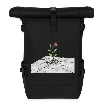 Keim des Lebens auf Rissen - Rolltop Rucksack - Schwarz - Vorne