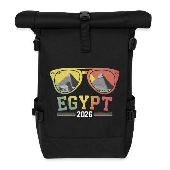 Ägypten Urlaub 2026 Pyramiden - Rolltop Rucksack - Schwarz - Vorne