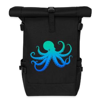Octopus Boys Children Men's Octopus - Roll Top Backpack - black - Front