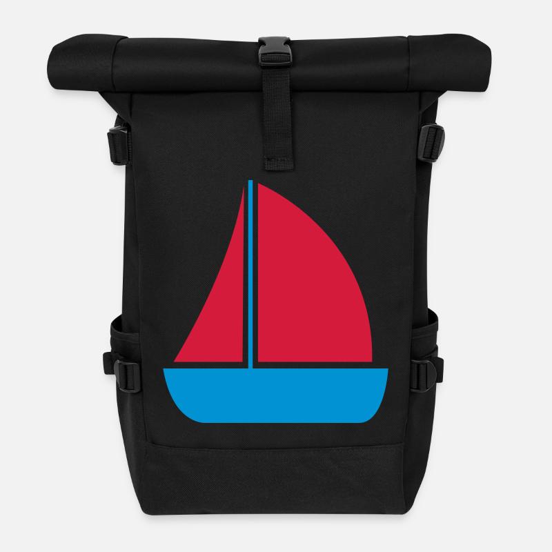 Segelboot - Rolltop Rucksack - Schwarz