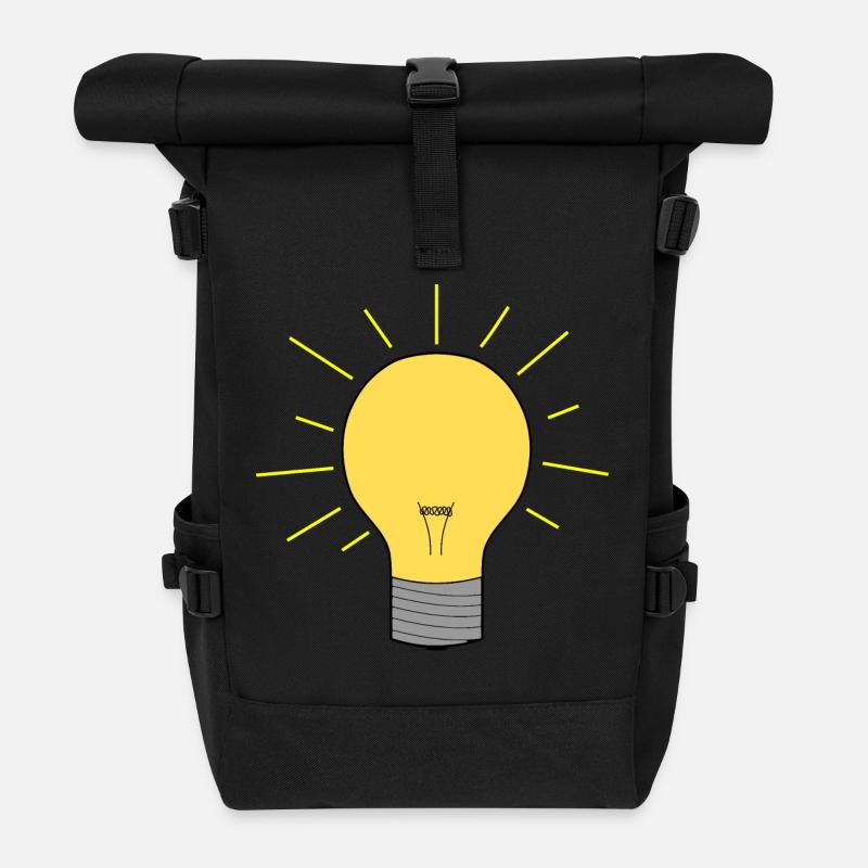 Glühbirne Leuchte Lampe Birne Licht Geschenk - Rolltop Rucksack - Schwarz