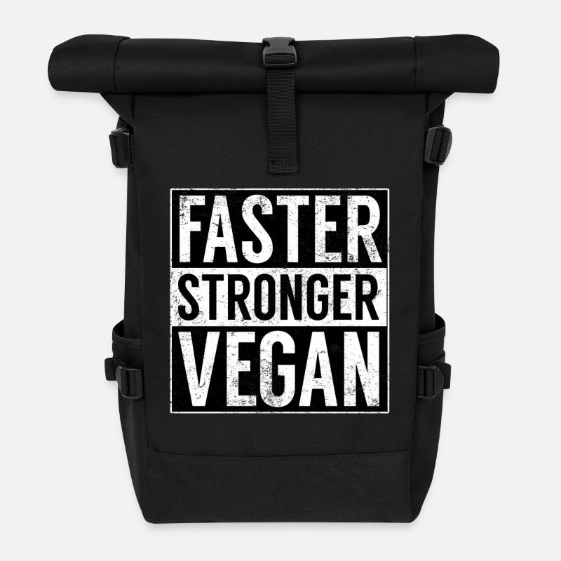 Vegan T-Shirt Geschenk Idee Geburtstag Lustig - Rolltop Rucksack - Schwarz