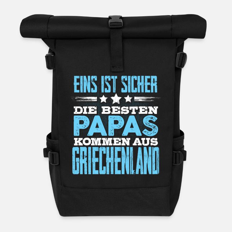 GRIECHENLAND - papa - Rolltop Rucksack - Schwarz