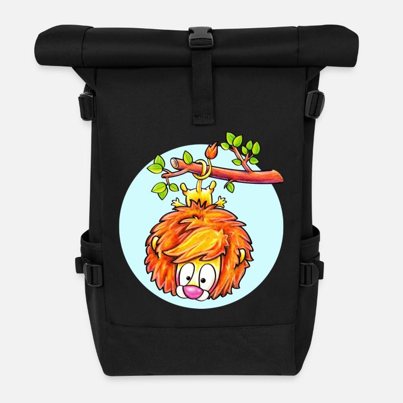 hanging lion with sky - Rolltop Rucksack - Schwarz