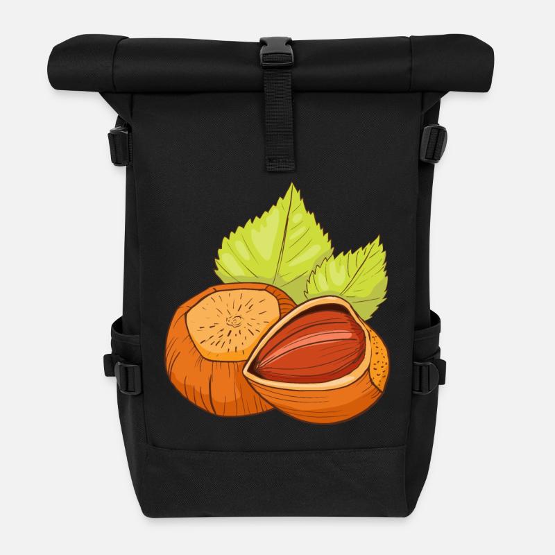 Haselnuss Gemeine Hasel Haselnussstrauch - Rolltop Rucksack - Schwarz