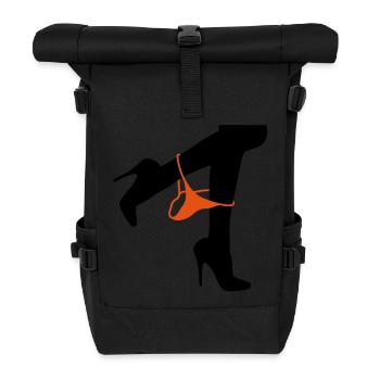 Pretty woman s legs with a Thong - Roll Top Backpack - black - Front