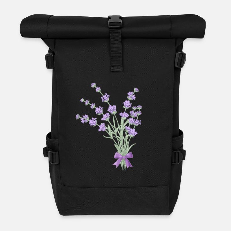 Lavendelstrauss - Rolltop Rucksack - Schwarz