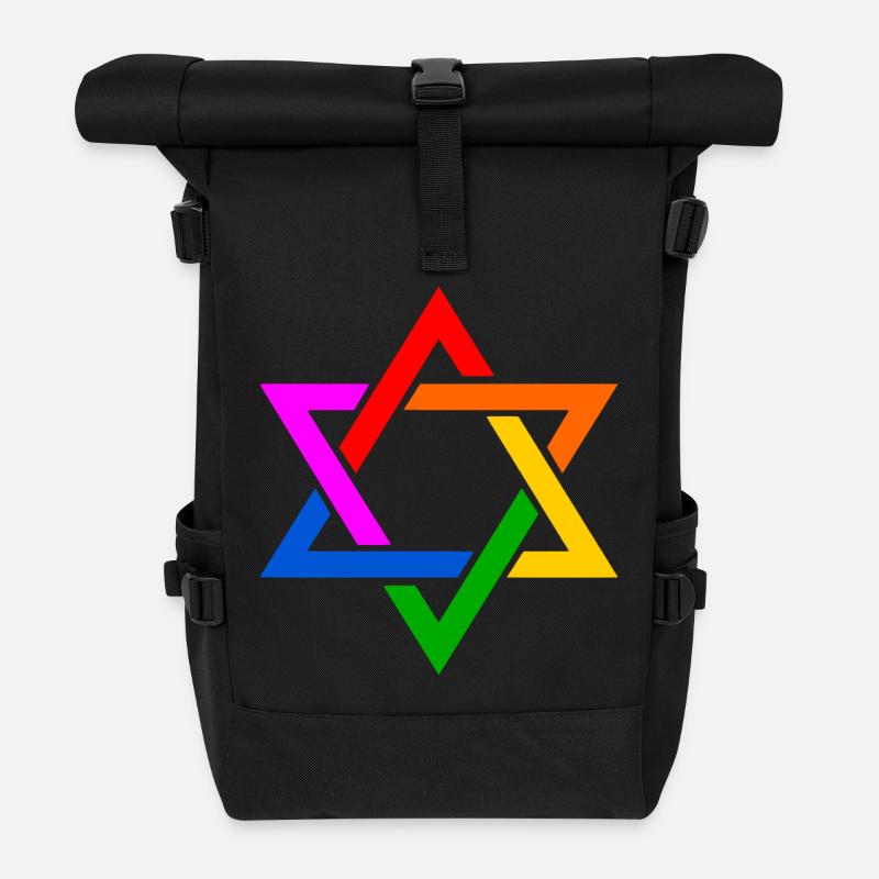 Israel davidstern lgbt flagge - Rolltop Rucksack - Schwarz