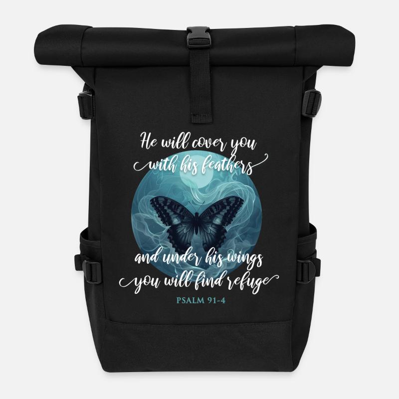 Christliches Zitat Bibelvers Religiös - Rolltop Rucksack - Schwarz