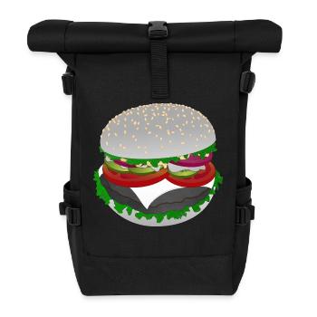Burger-Style: Salat mit Biss - Rolltop Rucksack - Schwarz - Vorne