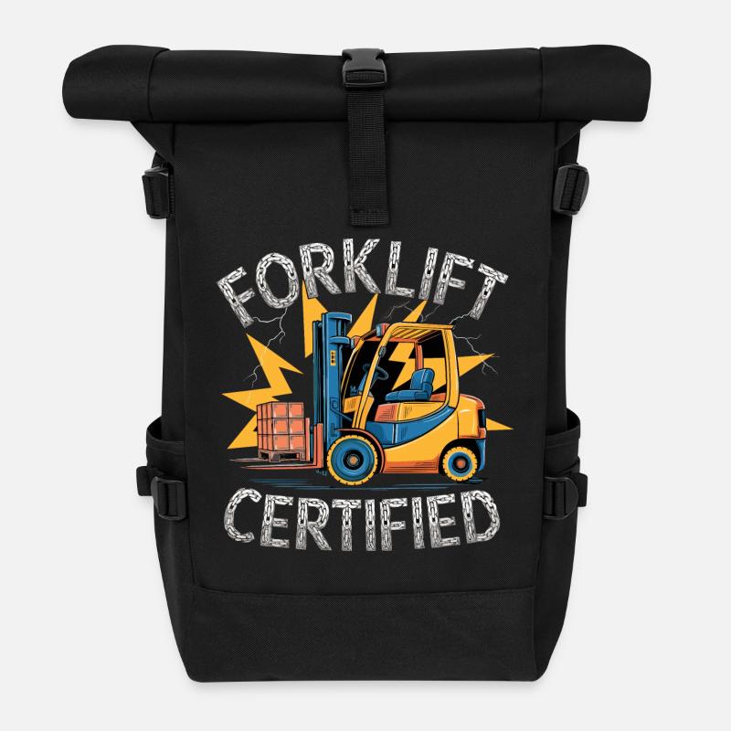 Forklift Certified Gabelstapler - Rolltop Rucksack - Schwarz