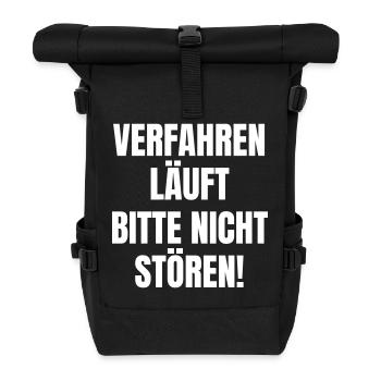 procedure is ongoing, please do not disturb. - Roll Top Backpack - black - Front