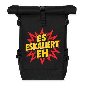 Party Urlaub Spruch Trinkspruch Es Eskaliert Eh - Rolltop Rucksack - Schwarz - Vorne