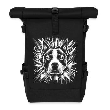 Staffordshire Bullterrier im Graffiti Stil - Rolltop Rucksack - Schwarz - Vorne