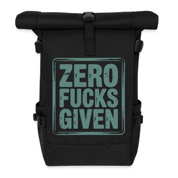 Bittersüßes Zero Fucks Design - Rolltop Rucksack - Schwarz - Vorne