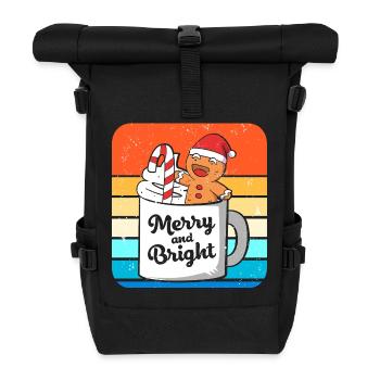 Lebkuchen Weihnachten Lebkuchenmann Gingerbread - Rolltop Rucksack - Schwarz - Vorne